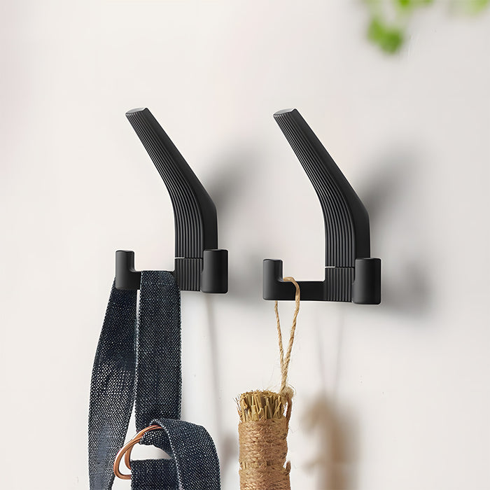 Modern Fluted Zinc Alloy Heavy Duty Double Wall Hooks