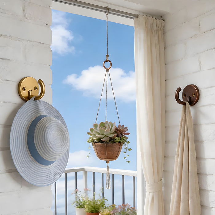 Modern Solid Brass Round Towel & Coat Hooks
