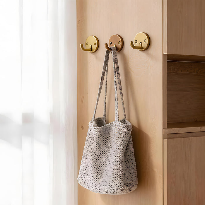 Modern Solid Brass Round Towel & Coat Hooks