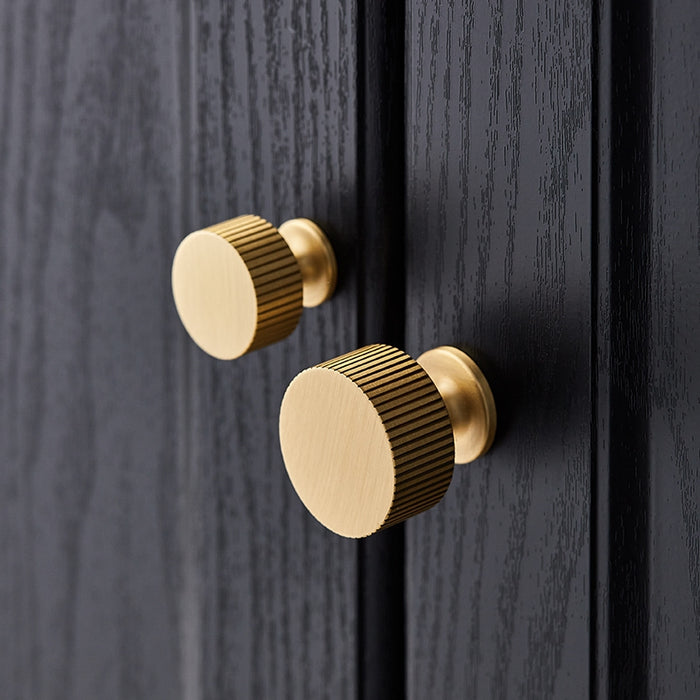 Linear Knurled Solid Brass Cabinet Handles and Knobs