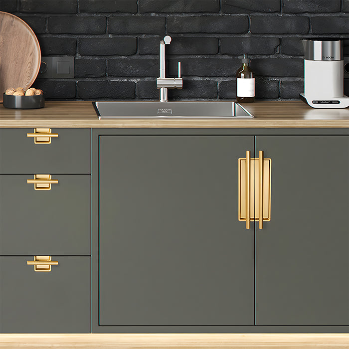 Art Deco Aluminum Alloy Recessed Door Pulls Cabinet Handles