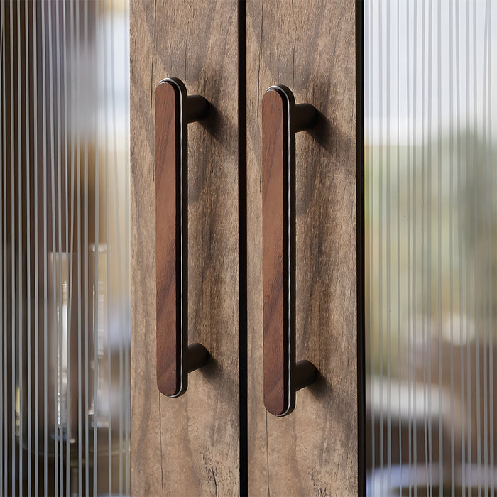 Modern Walnut Wooden Cabinet Handles
