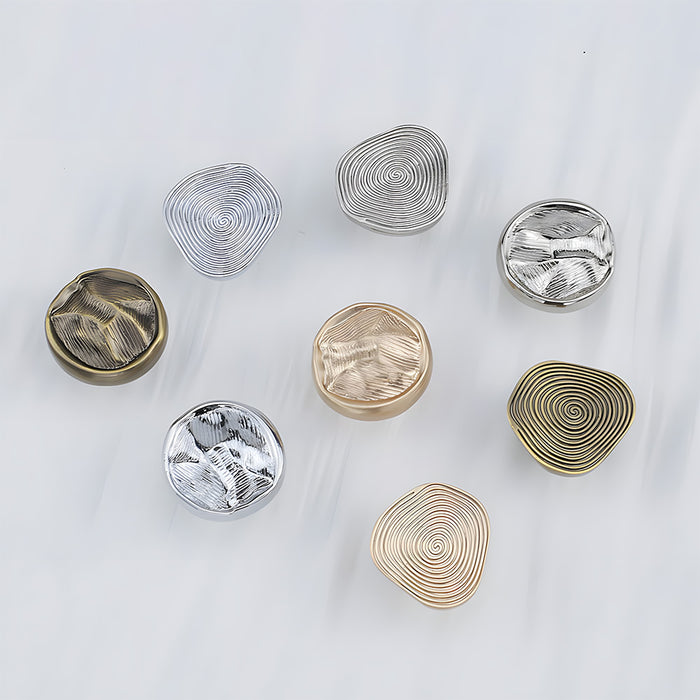 Organic Round Textured Zinc Alloy Cabinet Knobs