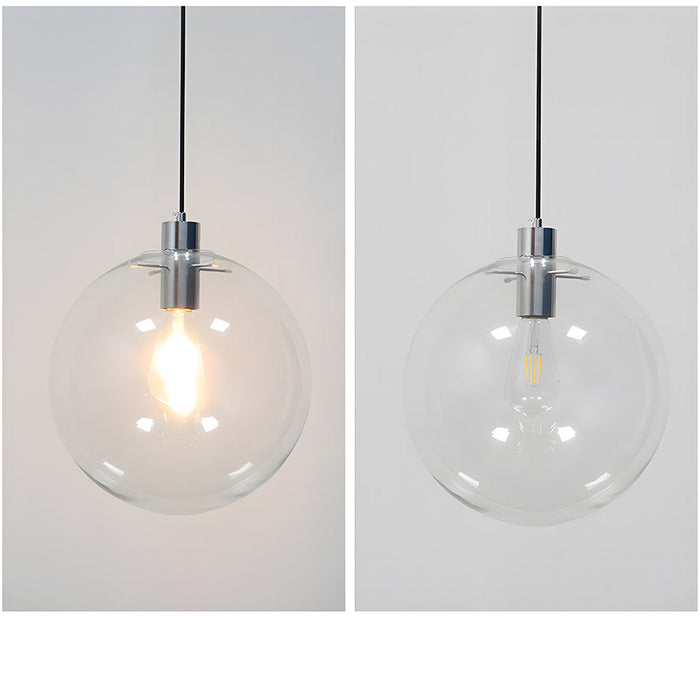 Vintage Clear Glass Globe Pendant Light
