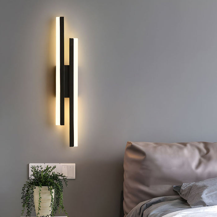 Modern Black Linear LED Wall Sconce Lighting for Bedroom & Living Room