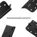4 inch x 4 inch Matte Black with Square & Round Corners Door Hinges