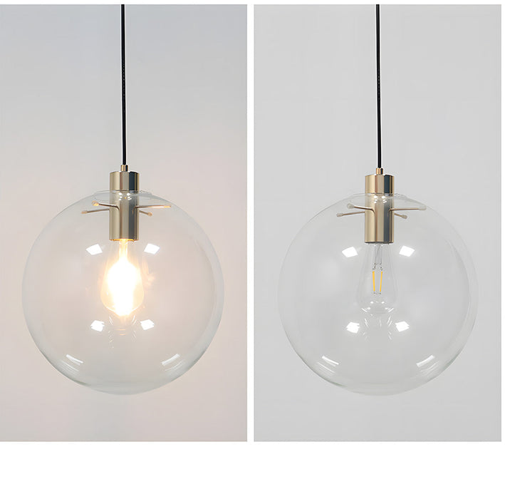 Vintage Clear Glass Globe Pendant Light