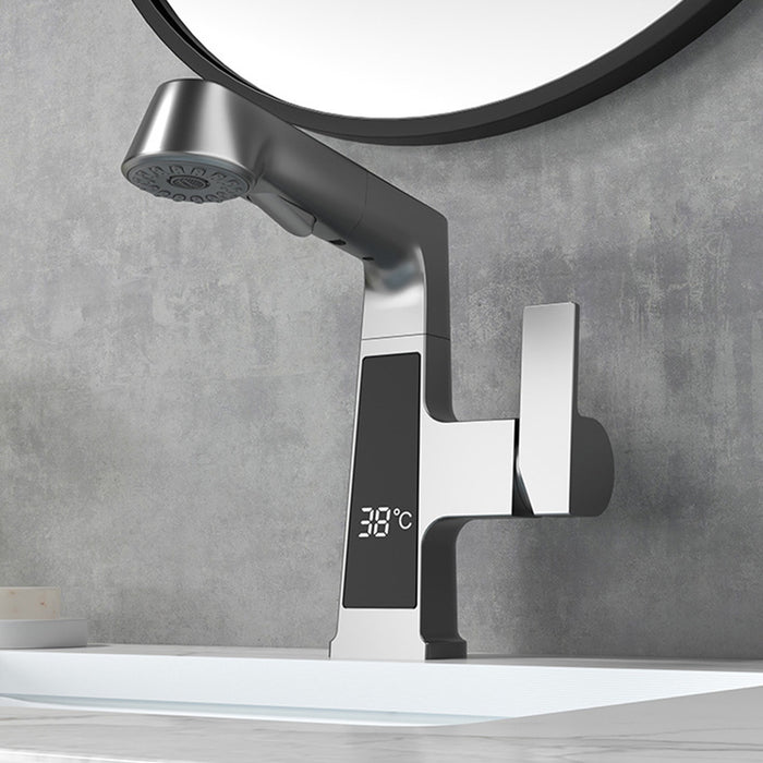 Smart Digital Display Hot And Cold Pull-out Bathroom Faucet