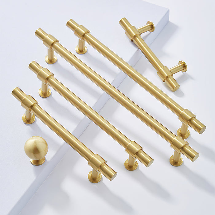 Gold Brass T-shaped Cabinet Handles