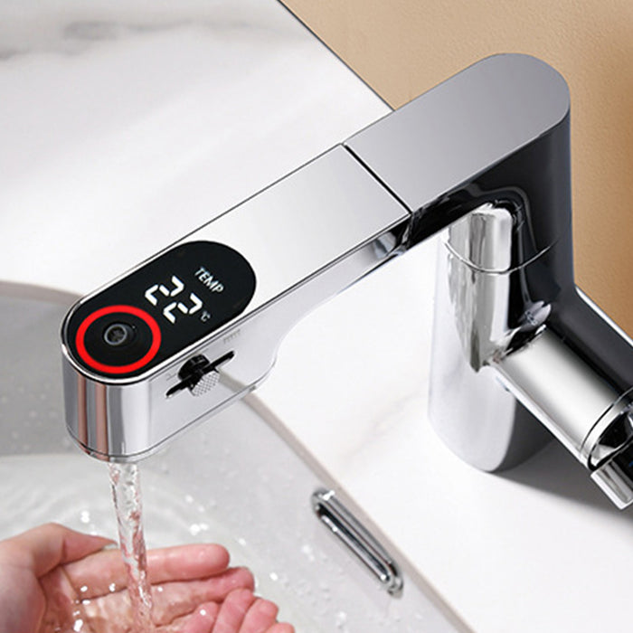 Digital Display Pull Down Bathroom Sink With Faucet