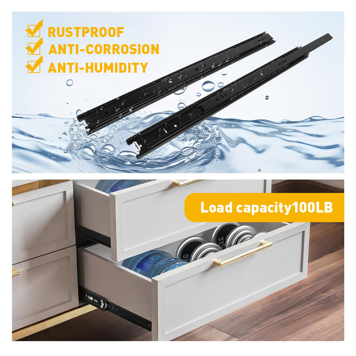 dresser slides Soft close ball bearing side mount drawer slides