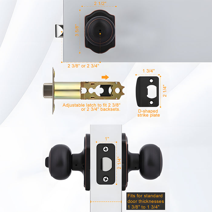 ‎Stainless Steel Interior Door Privacy & Passage Door Knob