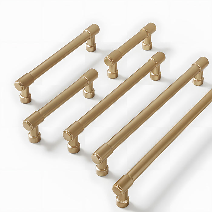 Modern Zinc Alloy Champagne Gold T Bar Cabinet Pulls