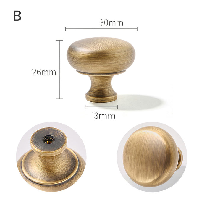 Vintage Bronze Solid Brass Single Hole Cabinet Knob with Backplate