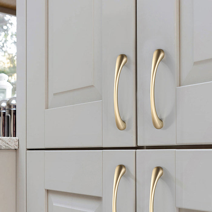 Simple Gold Modern Curved Cabinet Handles
