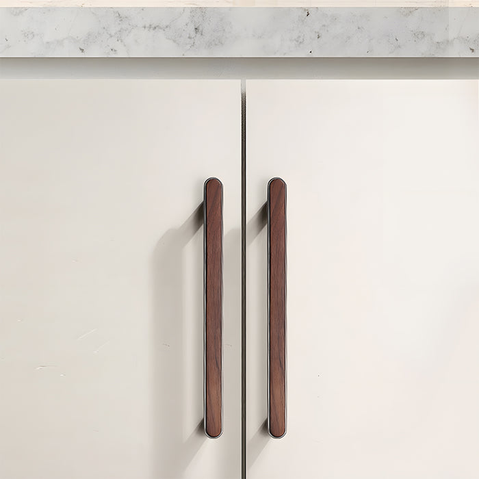 Modern Walnut Wooden Cabinet Handles