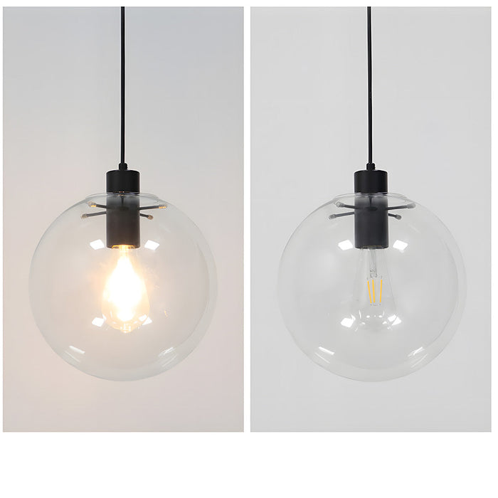 Vintage Clear Glass Globe Pendant Light