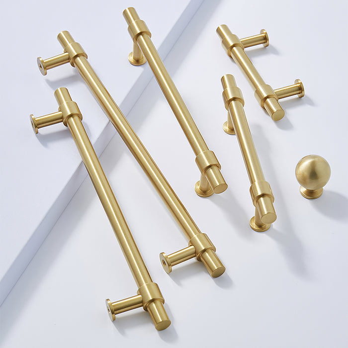 Gold Brass T-shaped Cabinet Handles