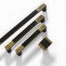 Square Textured Gold & Black Drawer Handles