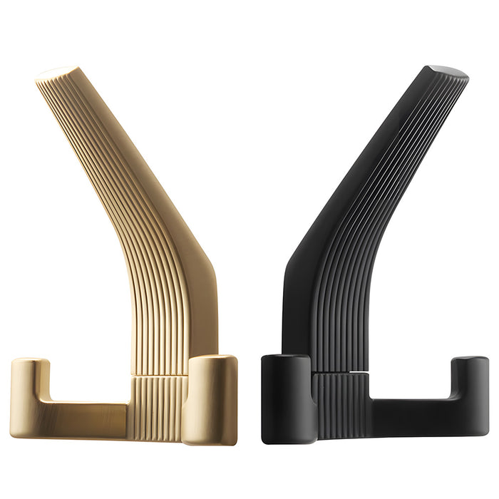 Modern Fluted Zinc Alloy Heavy Duty Double Wall Hooks