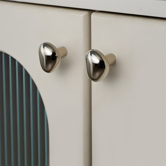 Organic Pebble Brushed Mushroom Drawer Knobs for Kitchen