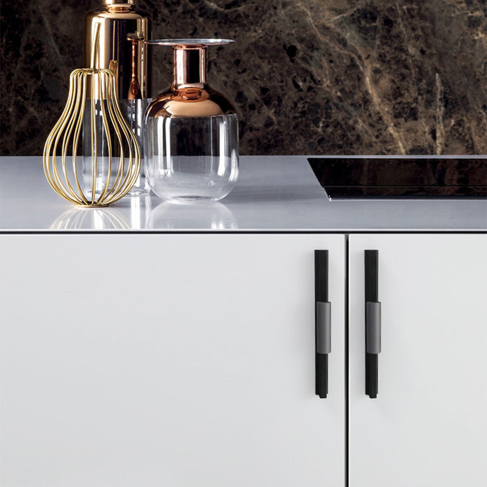 Black Aluminum Alloy Drawer Furniture Cabinet Handles for Kitchen Bedroom