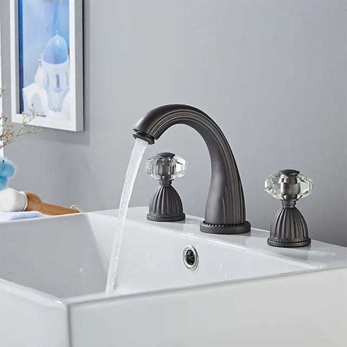 Retro Crystal Handles 3 Hole Bathroom Faucets