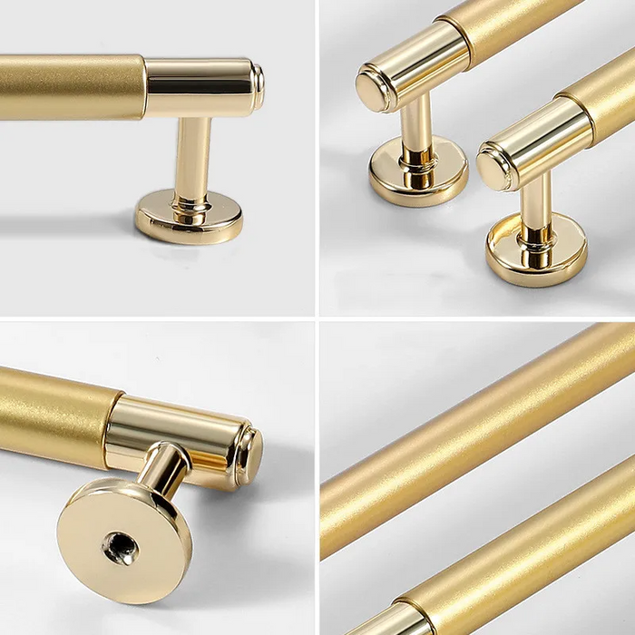 Aluminum Alloy Gold Two-Color Splicing Kitchen Cabinet Handles