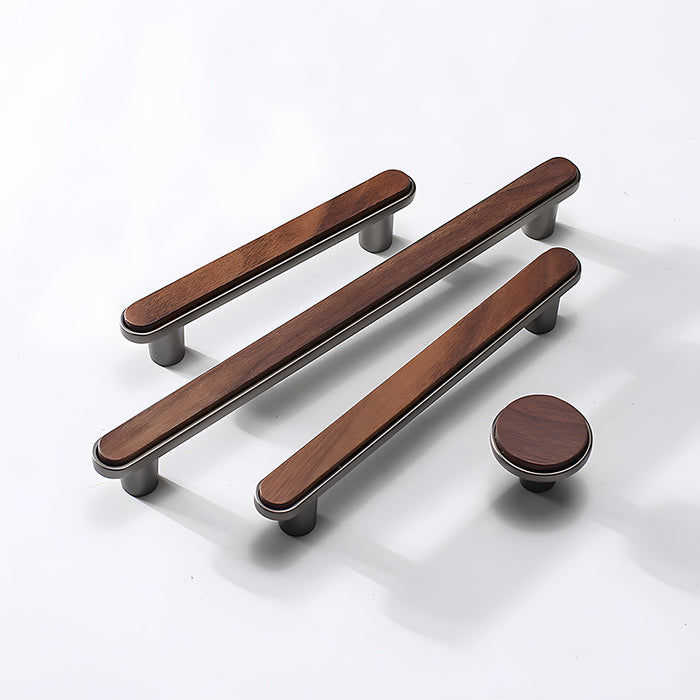 Modern Walnut Wooden Cabinet Handles
