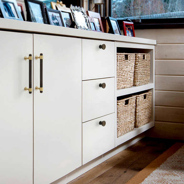 Modern Brass Cabinet Pulls Brown & Silver Drawer Kitchen Cupboard Handles