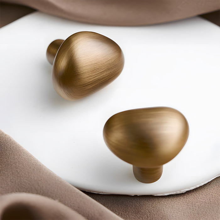 Organic Pebble Brushed Mushroom Drawer Knobs for Kitchen
