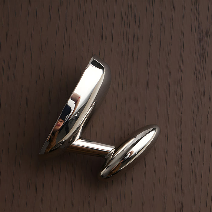Modern Solid Brass Sculptural Pebble Coat & Towel Hooks