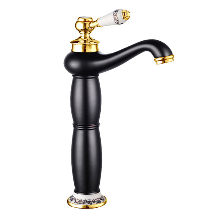 Retro Solid Brass Single Hole Bathroom Faucet