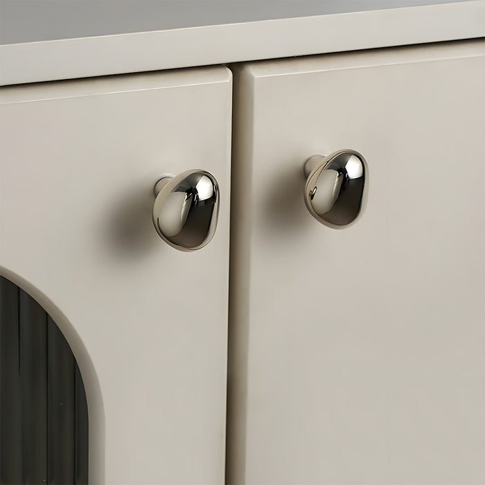 Organic Pebble Brushed Mushroom Drawer Knobs for Kitchen