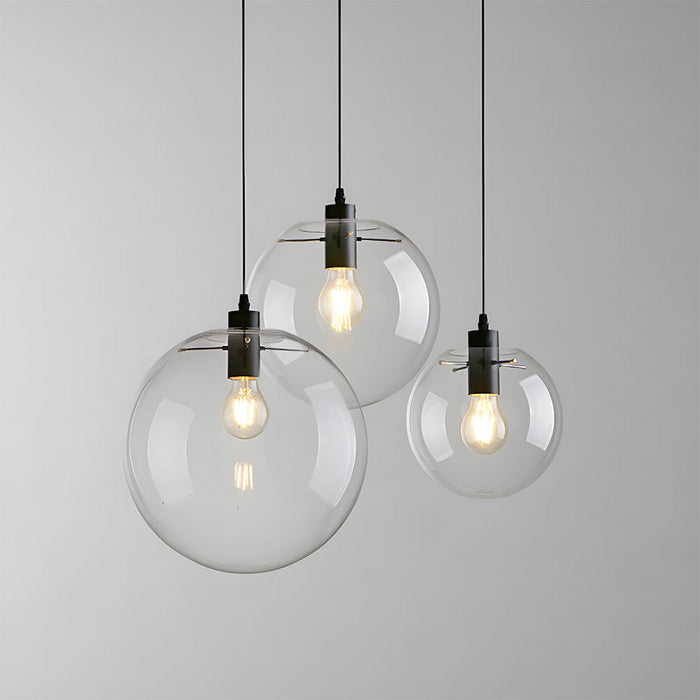 Vintage Clear Glass Globe Pendant Light