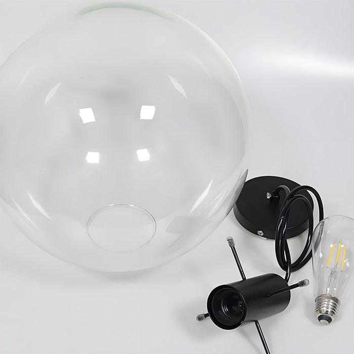 Vintage Clear Glass Globe Pendant Light