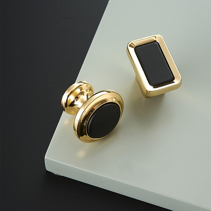 Luxury Zinc Alloy Black Gold Cabinet Handles