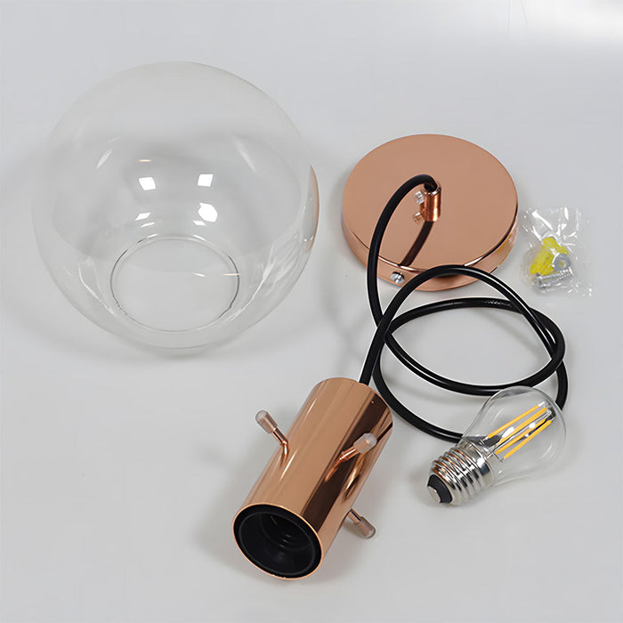 Vintage Clear Glass Globe Pendant Light