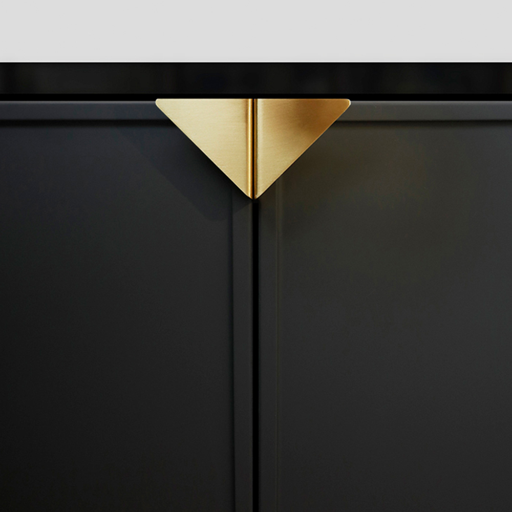 Goldenwarm Cabinet Pulls Triangle Brass Handle Geometric Handle