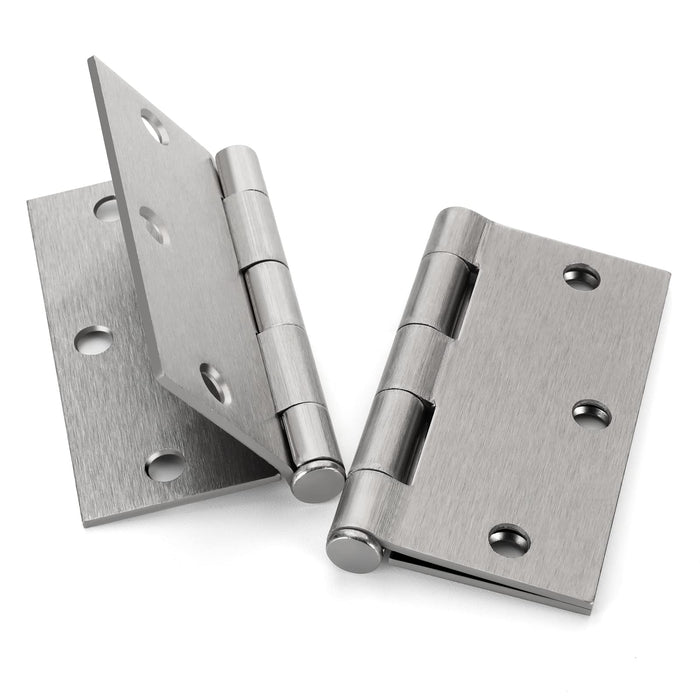 3.5inch x 3.5 inch Brushed Nickel with Square Corners Door Hinges  for Heavy Duty Exterior and Interior Door