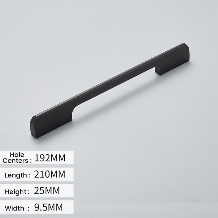 Solid Aluminum Alloy Modern Black Long Cabinet and Drawer Handles