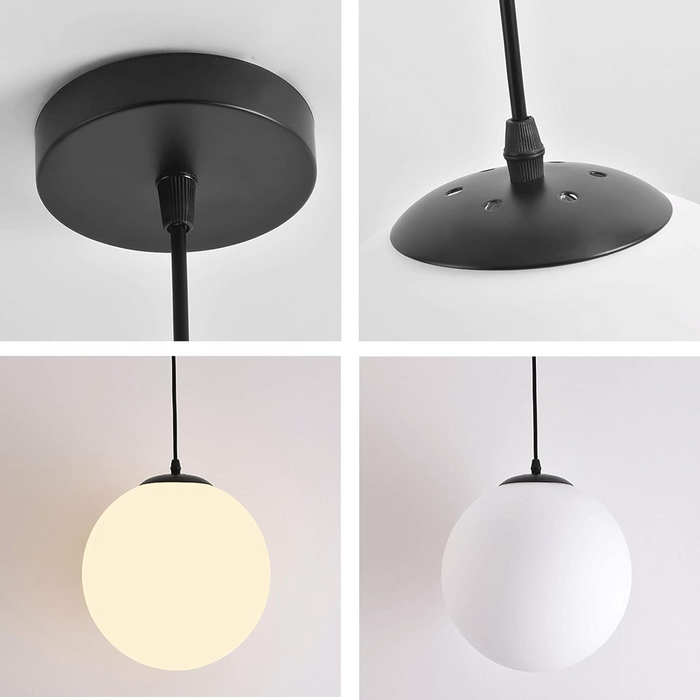 Modern White Glass Globe Pendant Light