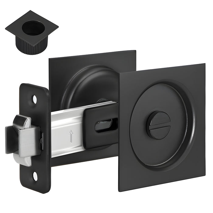 Square Pocket Door Lock with Pull