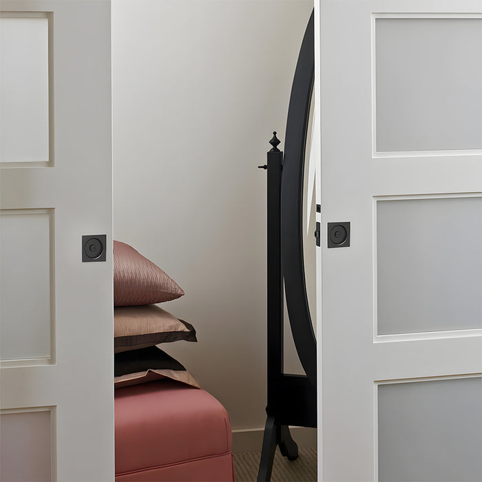 Square Pocket Door Lock with Pull