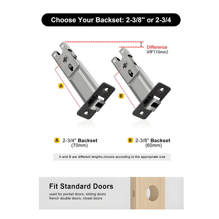 Square Pocket Door Lock with Pull