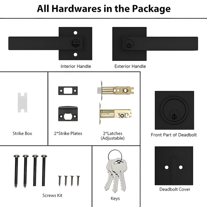 Entry Door Locksets Exterior Door Handle and Deadbolt Set
