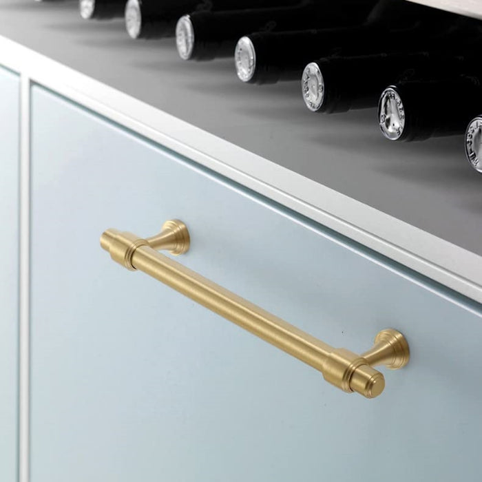 Goldenwarm Brass Kitchen Handles Cabinet Pulls Black & Gold Drawer