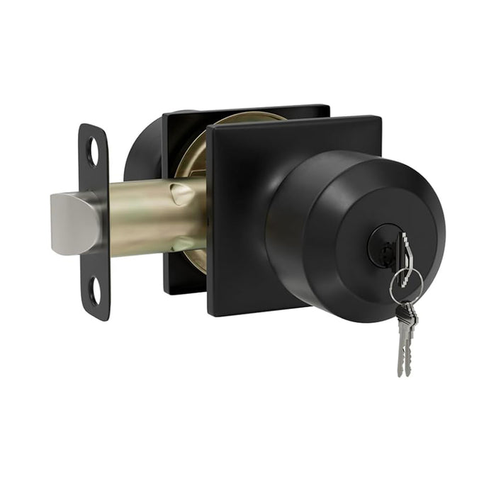 Black Simple Round Entry Front Door Knob