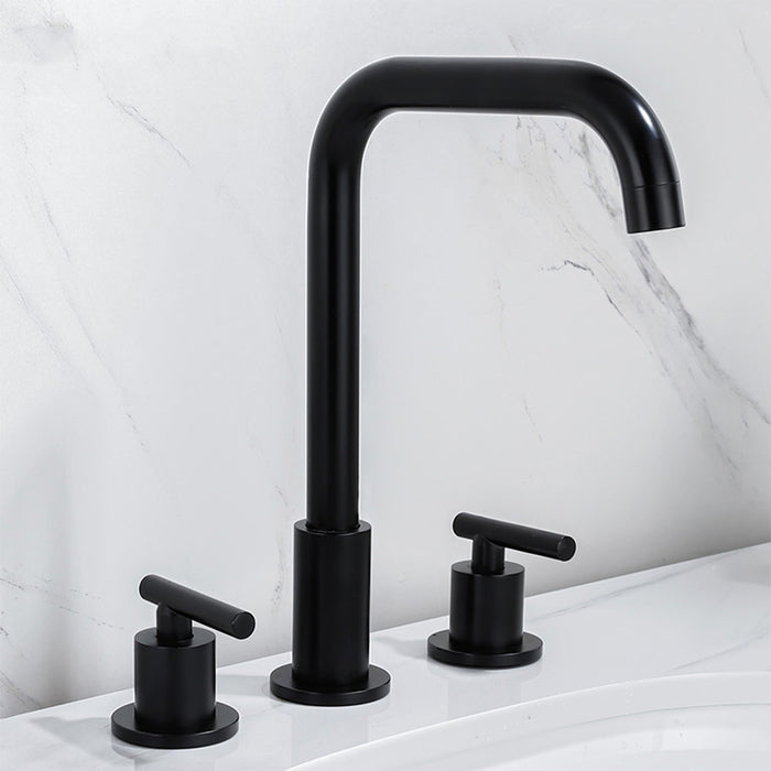 Dual Lever Brass Bathroom Sink Faucets
