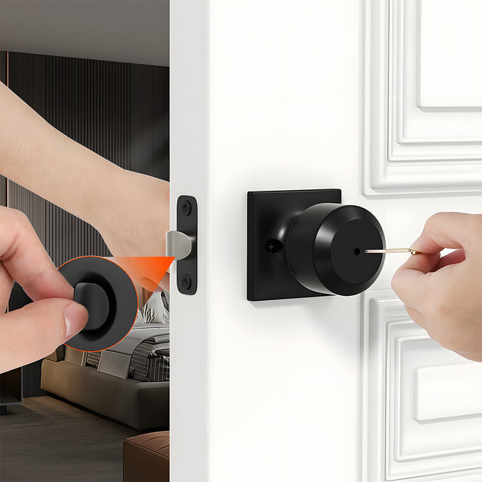 Black Simple Round Door Knob for Room